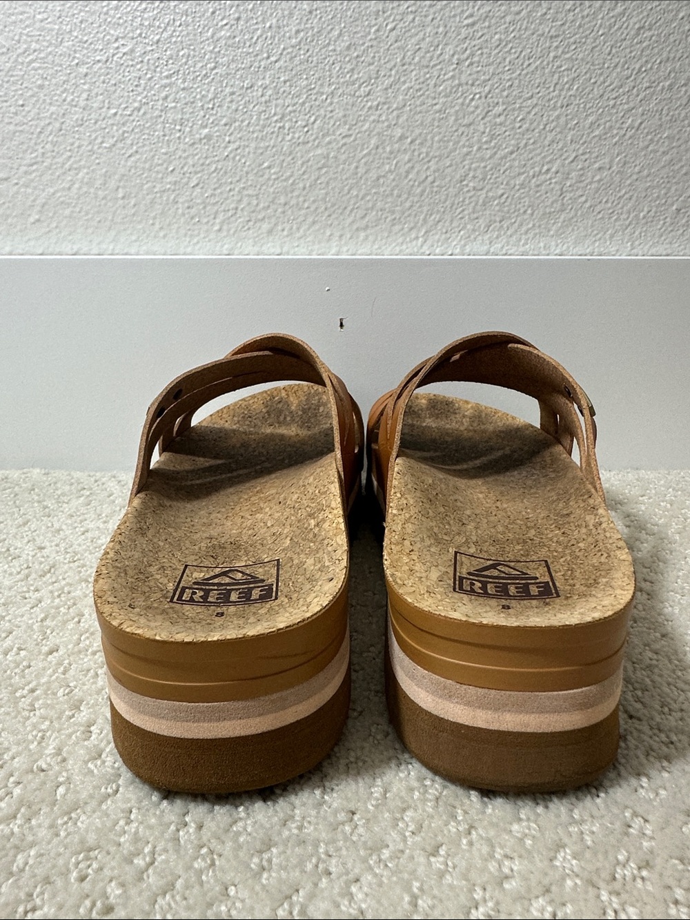 Reef Platform Sandals Criss Cross Straps Womens 8 - Picture 6 of 8